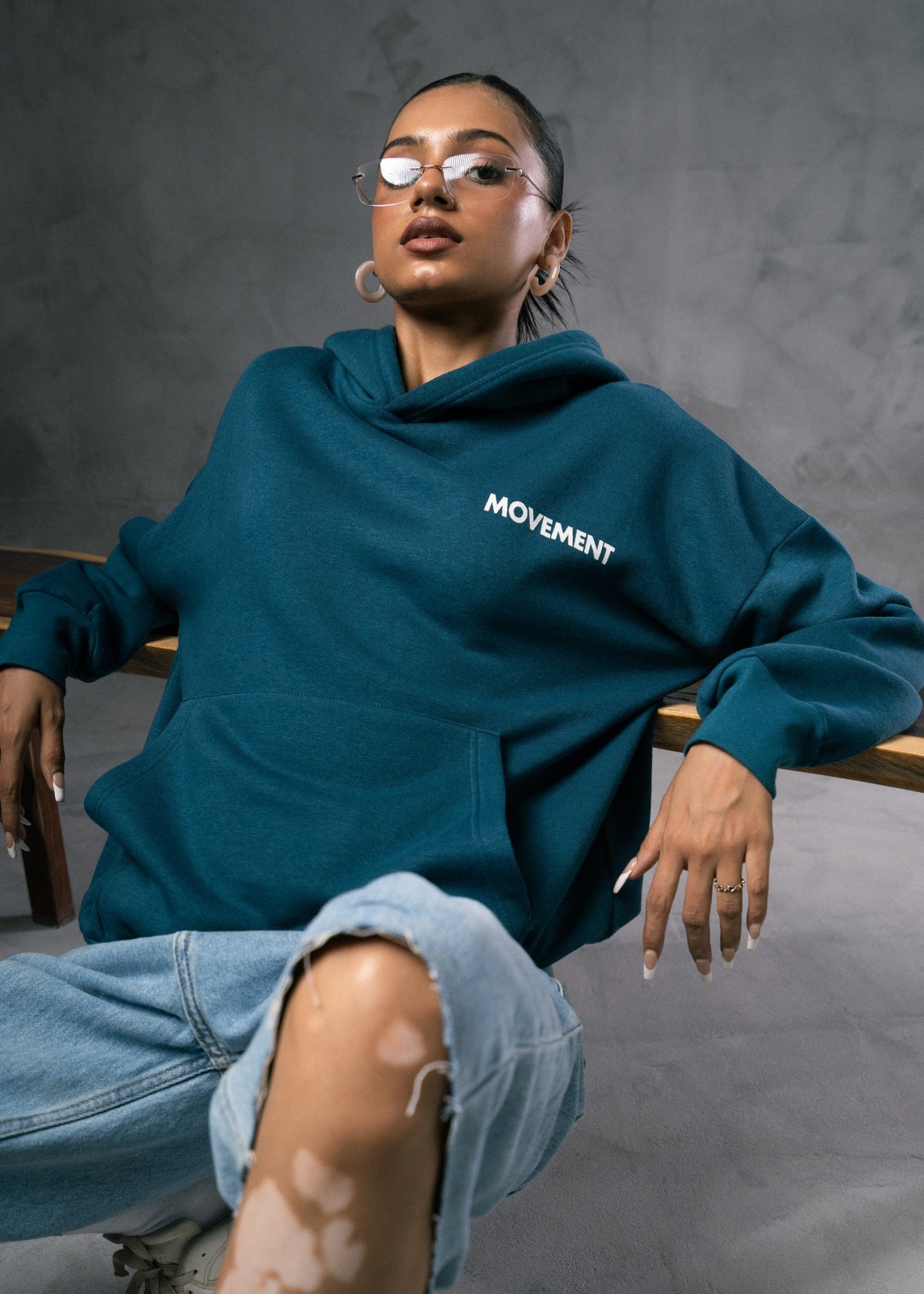 Core Essential Hoodie Teal – view 4