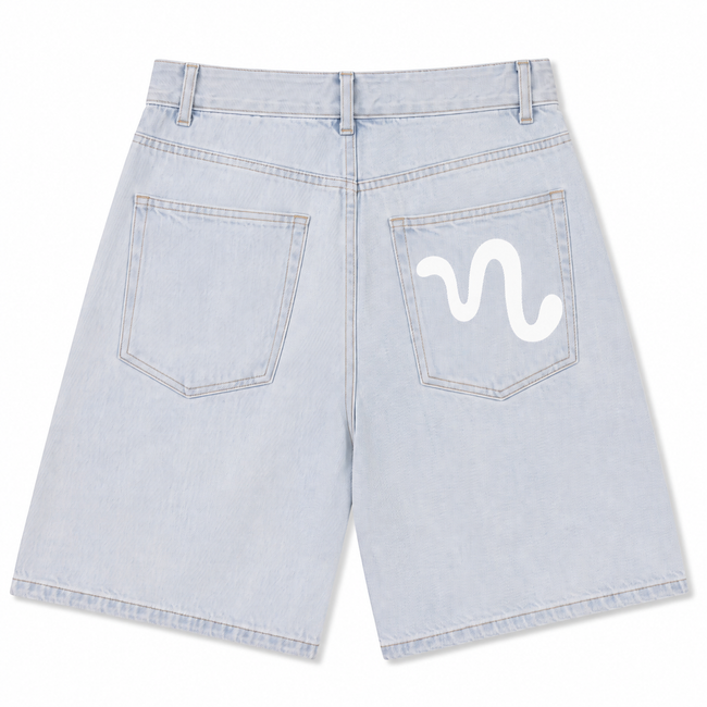 Ice Wash Denim Shorts