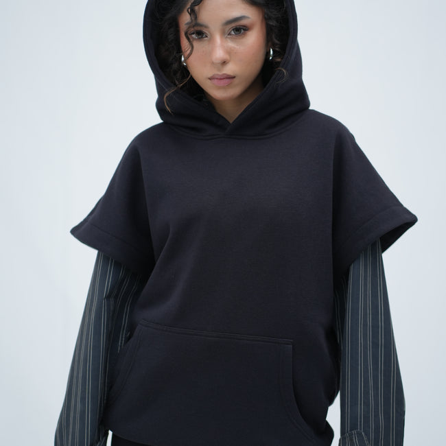 Tehreek — Sleeveless Hoodie (Black)