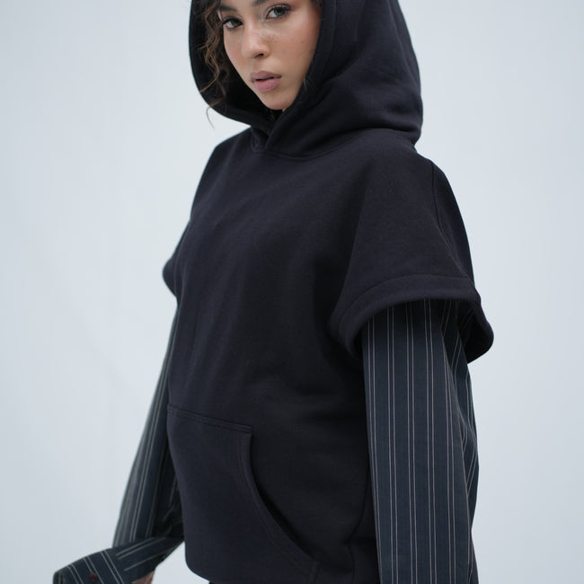 Tehreek — Sleeveless Hoodie (Black)