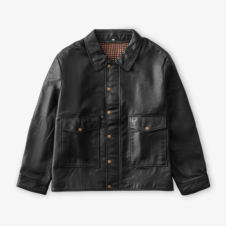 EXODUS Dark Tan Leather Jacket