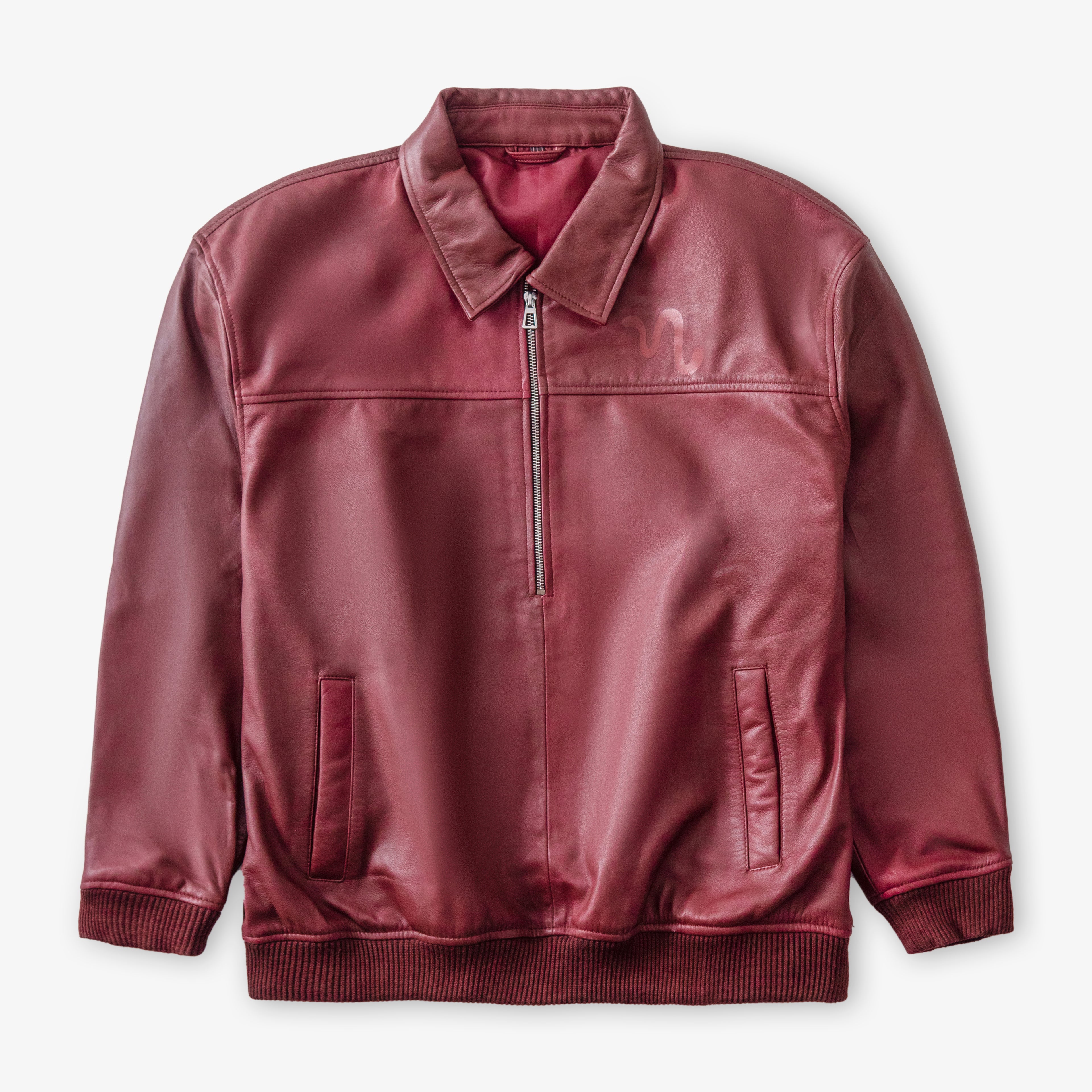 EXODUS Maroon Leather Jacket