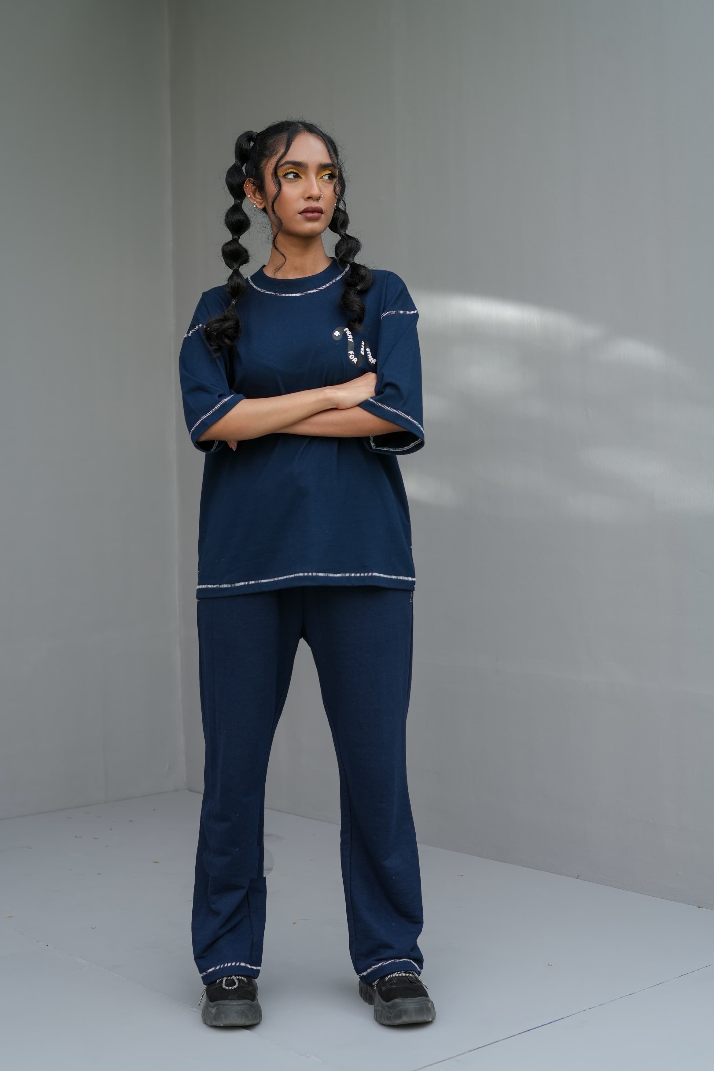 Chain Stitch Cord Set – Navy Blue