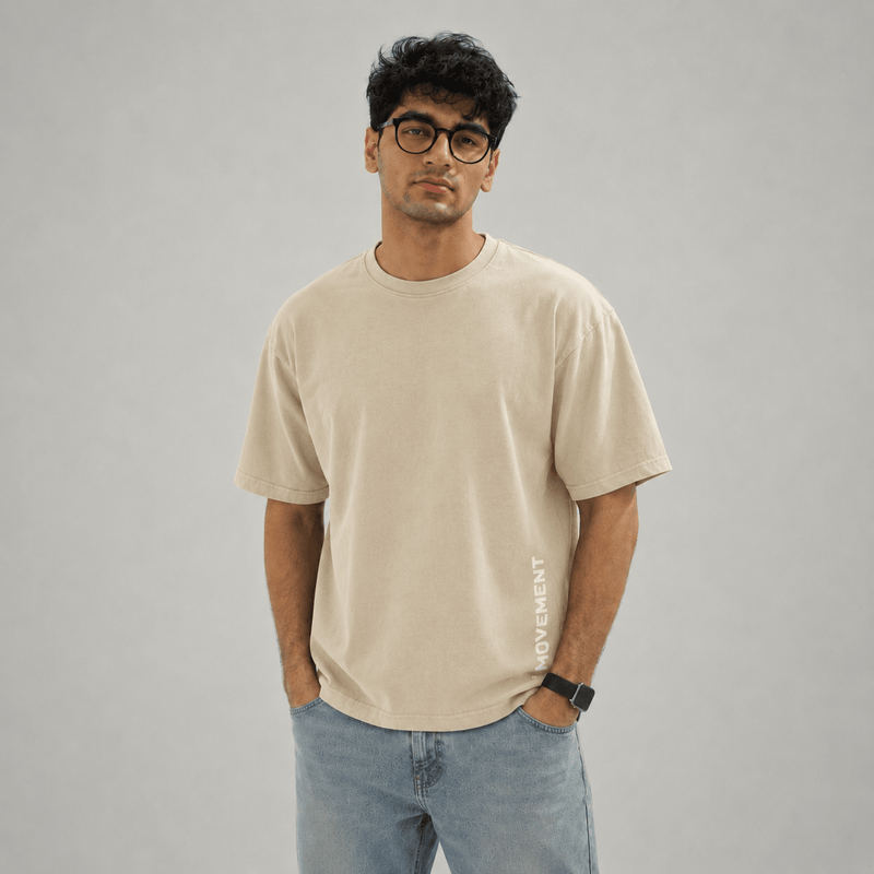 Basic Acid Wash Tee (Beige)
