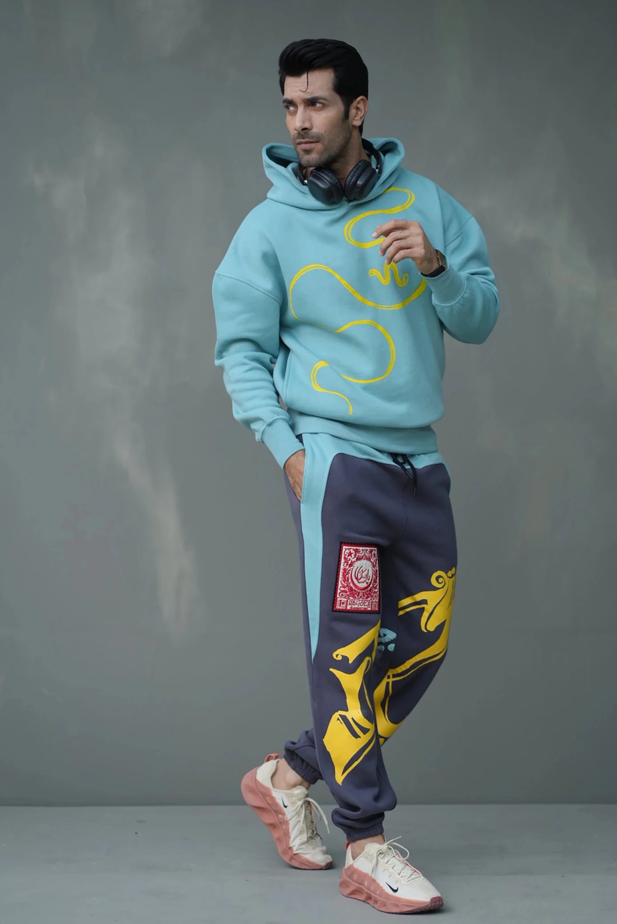 Calligraphy Patch Sweatpants