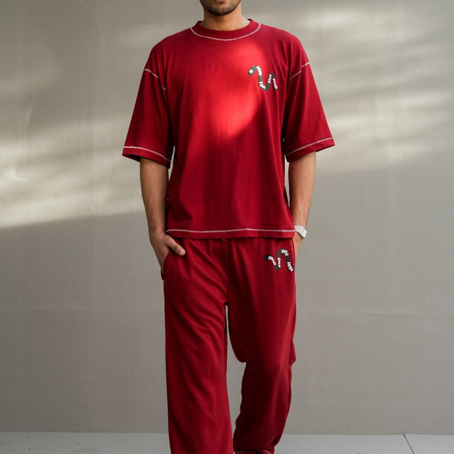 Chain Stitch Cord Set – Maroon - Movement Store