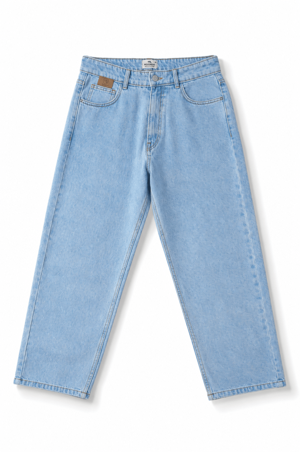 Classic Light Wash Baggy Denim Jeans