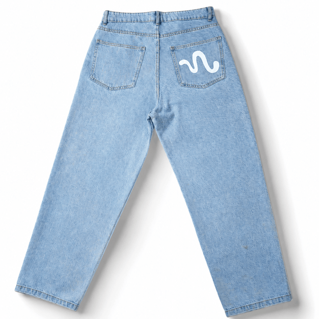 Classic Light Wash Baggy Denim Jeans - Movement Store