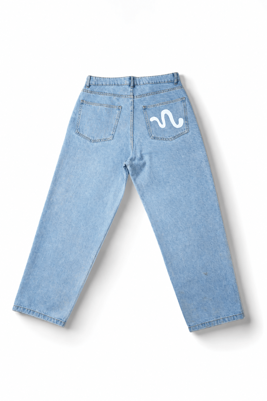 Classic Light Wash Baggy Denim Jeans
