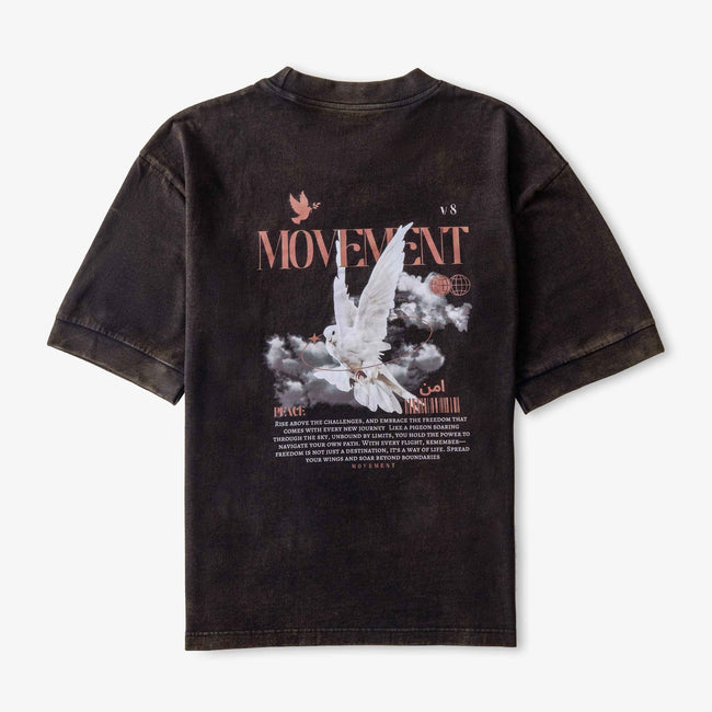 EXODUS Black Acid Wash Tee - Movement Store