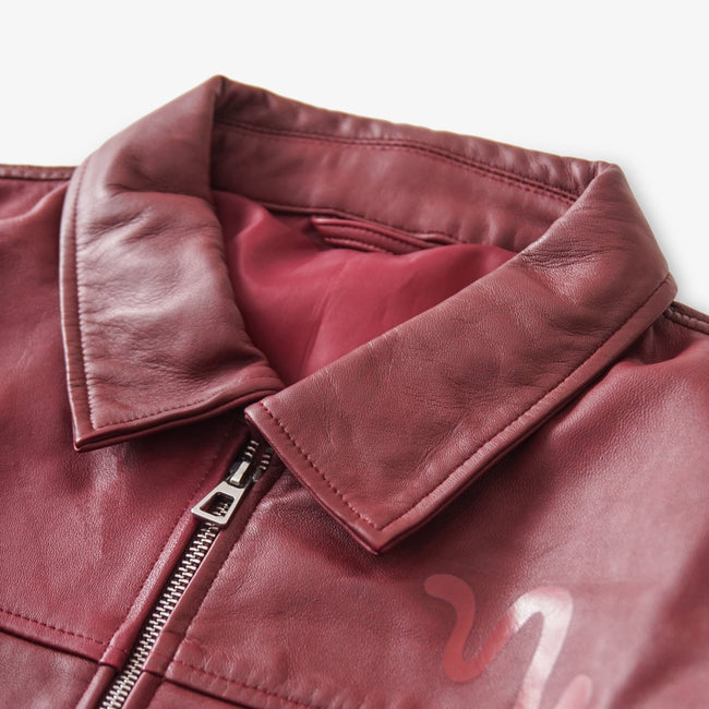 EXODUS Maroon Leather Jacket - Movement Store
