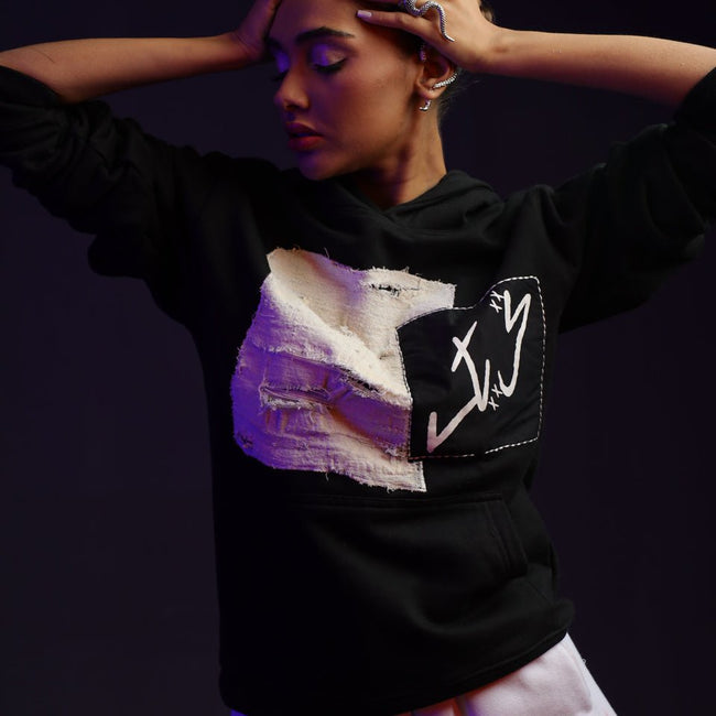 H-05: Angel hoodie Black - Movement Store