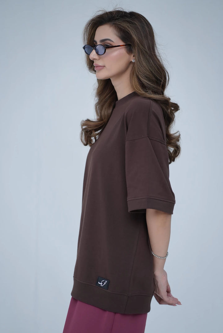 Tehreek — Classic Oversized Tee (Brown) - Movement Store