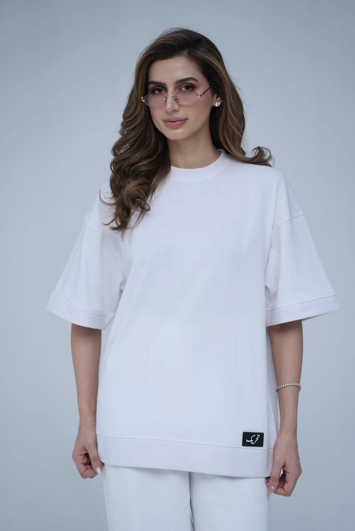Tehreek — Classic Oversized Tee (White) - Movement Store